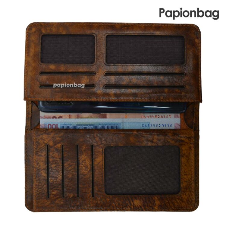 کیف پول مردانه طرح فروهر چرم طبیعی کد 6 - تصویر 5