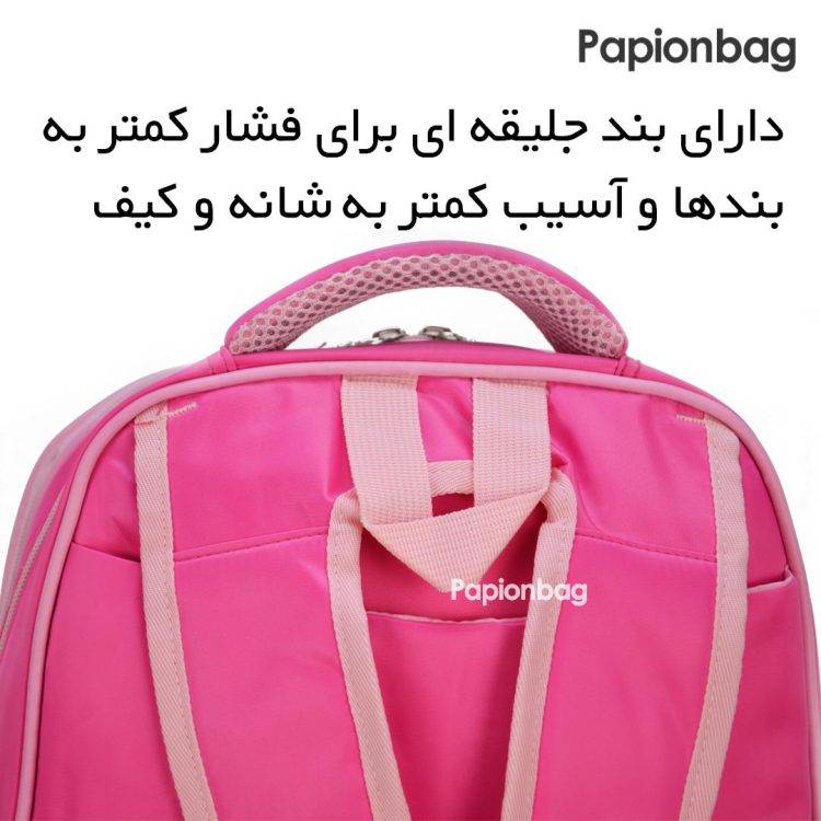 کوله مدرسه دخترانه خارجی صورتی دخترکفشدوزکی مدل 60 - تصویر 9