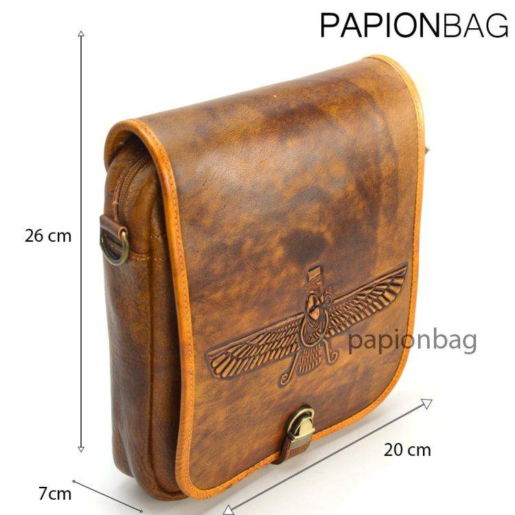 کیف دوشی چرم طبیعی لاکچری مدل فروهر کد89+ ویدیو - تصویر 8