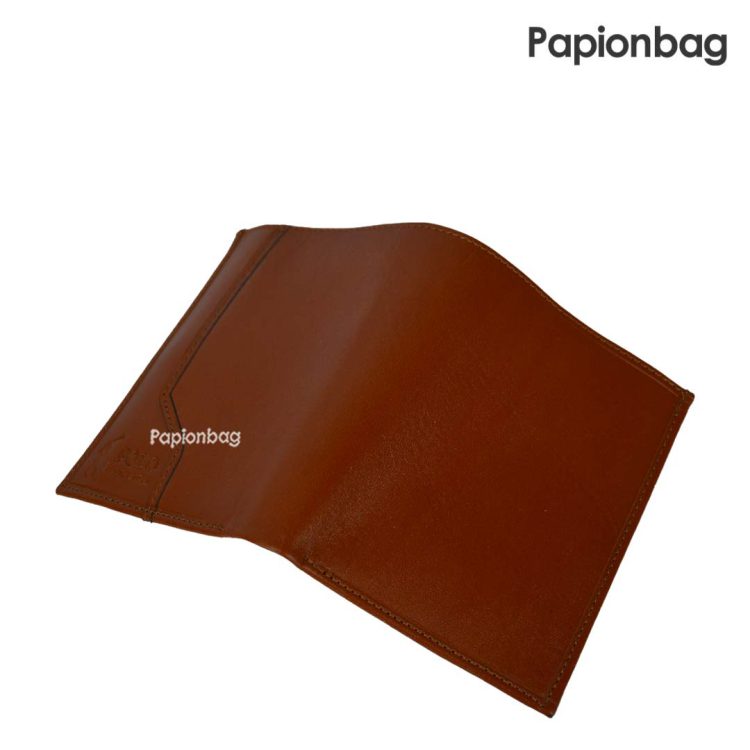 کیف پول کتابی چرم طبیعی پولو کد283 (مشکی- عسلی) - تصویر 6