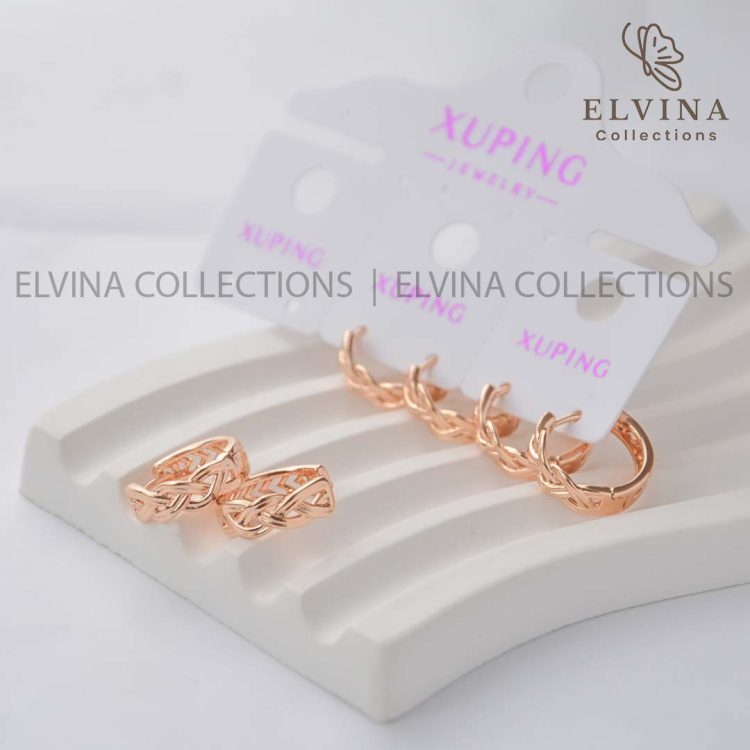 گوشواره حلقه ای ژوپینگ اصل(Xuping) کارتیه دو رو - تصویر 3