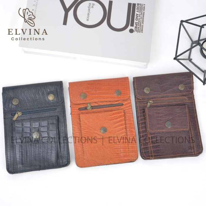 کیف گردنی چرم طبیعی طرح لیزارد کد 1446 - تصویر 8