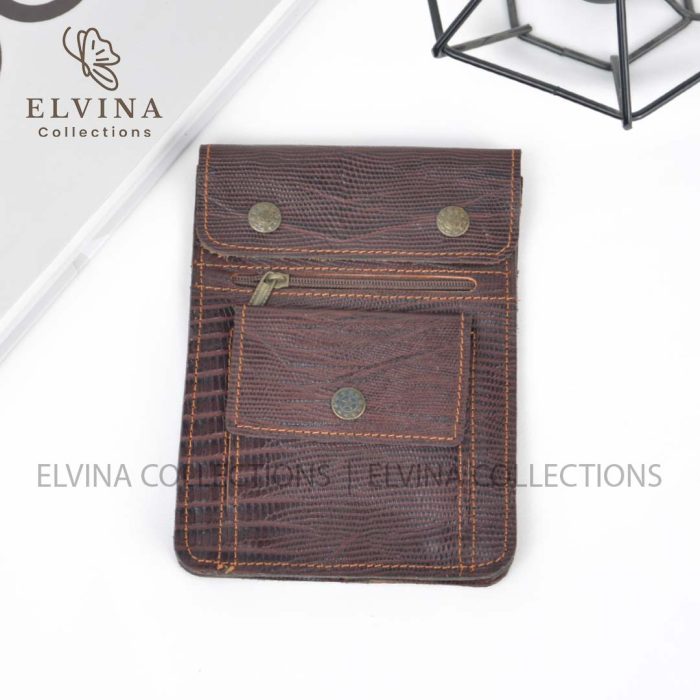 کیف گردنی چرم طبیعی طرح لیزارد کد 1446 - تصویر 2
