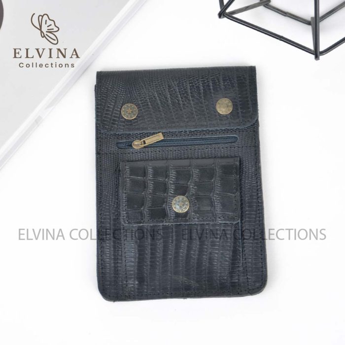 کیف گردنی چرم طبیعی طرح لیزارد کد 1446 - تصویر 3
