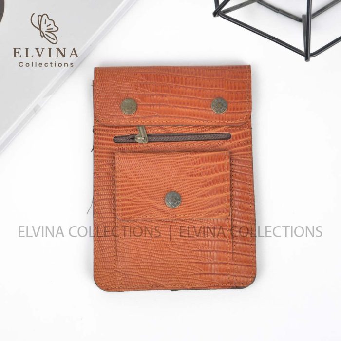 کیف گردنی چرم طبیعی طرح لیزارد کد 1446 - تصویر 4