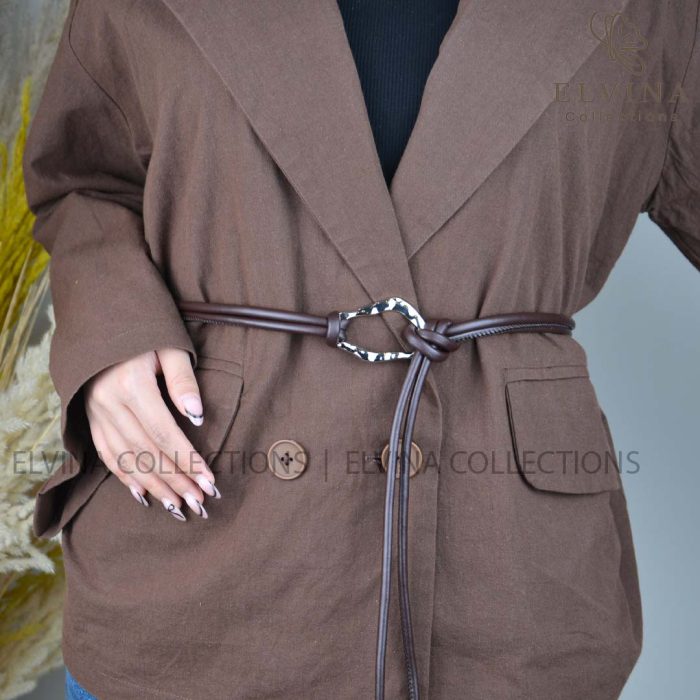 کمربند گره‌ای مجلسی زنانه سگک نقره ای کد 1469 - تصویر 6