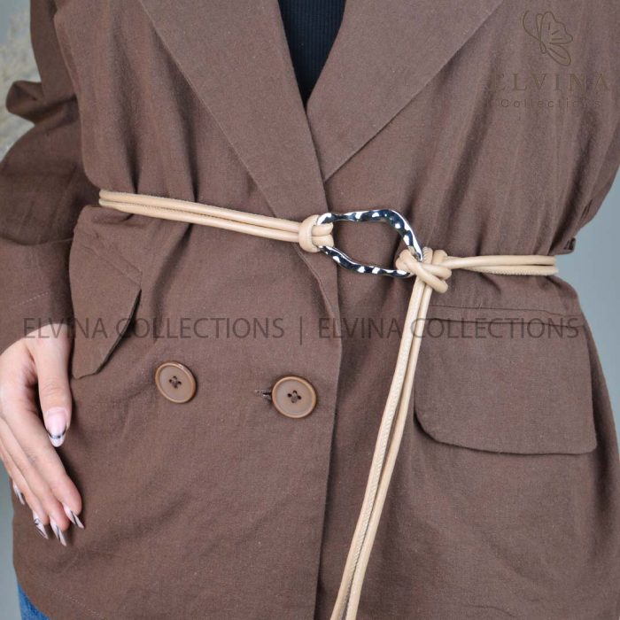 کمربند گره‌ای مجلسی زنانه سگک نقره ای کد 1469 - تصویر 4