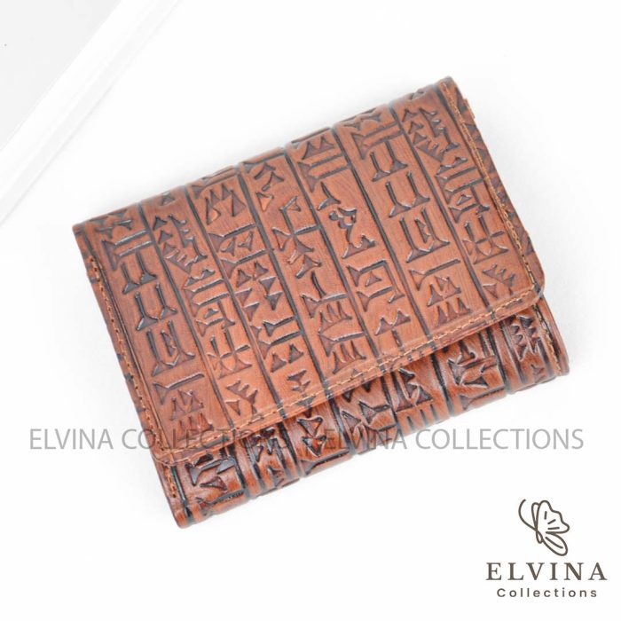 کیف پول چرم طبیعی طرح خط میخی کد 1448 - تصویر 7