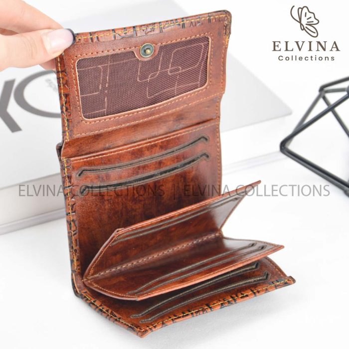 کیف پول چرم طبیعی طرح خط میخی کد 1448 - تصویر 3