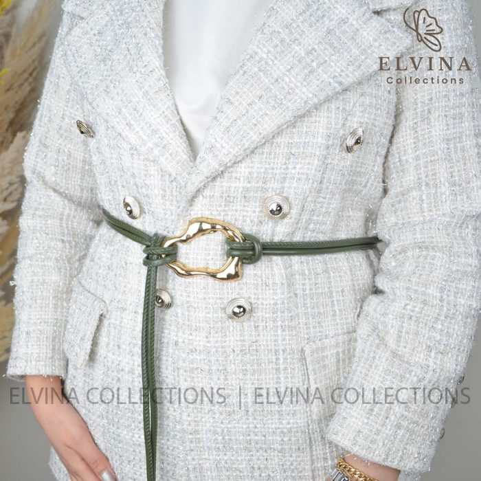 کمربند مجلسی زنانه گره ای سکگ طلایی دفرمه کد 1541 - تصویر 4