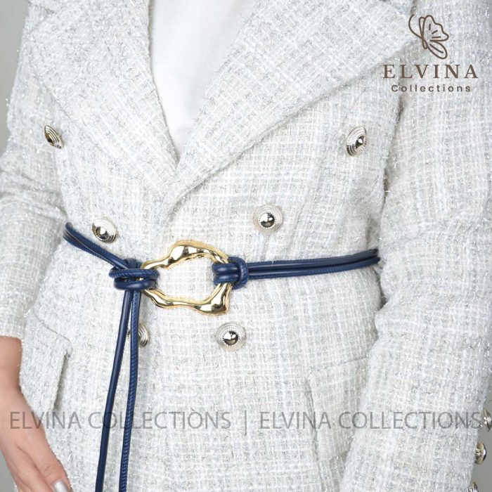 کمربند مجلسی زنانه گره ای سکگ طلایی دفرمه کد 1541 - تصویر 7