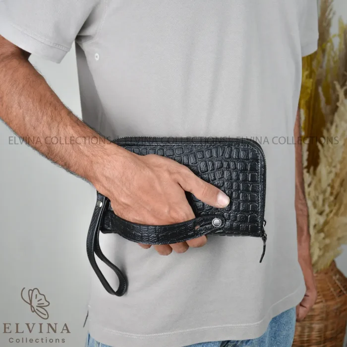 کیف پاسپورتی دستی چرم طبیعی کد 1732 طرح سنگی - تصویر 3