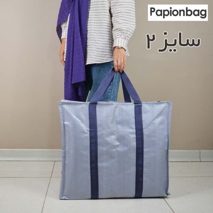 ساک گونی زیپ دار (سایز2) مناسب مسافرت، اسباب‌کشی، پتو و لباس+ ویدیو - تصویر 3