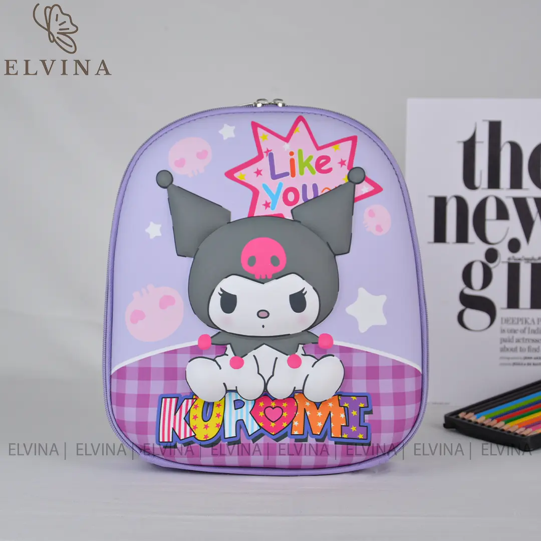 kuromi-preschool-backpack-1896-6.webp کیف پیش دبستانی کرومی کد 1896 - تصویر 1