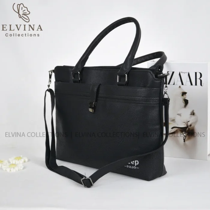 کیف چرم اداری زنانه کد224 (مشکی-قهوه ای- عسلی) - تصویر 7
