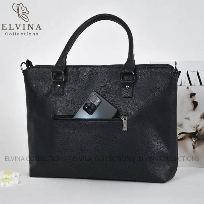 کیف چرم اداری زنانه کد224 (مشکی-قهوه ای- عسلی) - تصویر 8