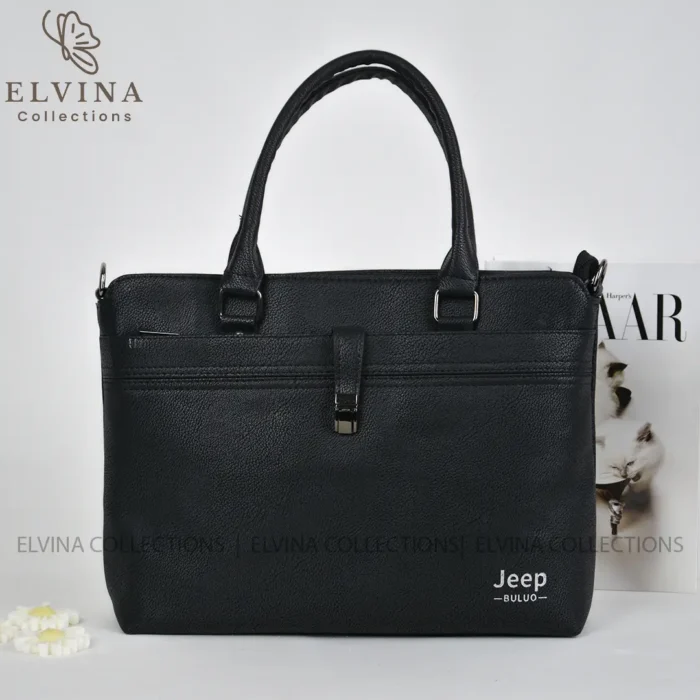 کیف چرم اداری زنانه کد224 (مشکی-قهوه ای- عسلی) - تصویر 3