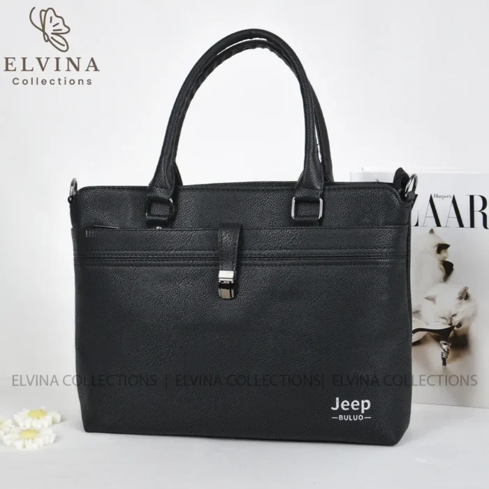 کیف چرم اداری زنانه کد224 (مشکی-قهوه ای- عسلی) - تصویر 2